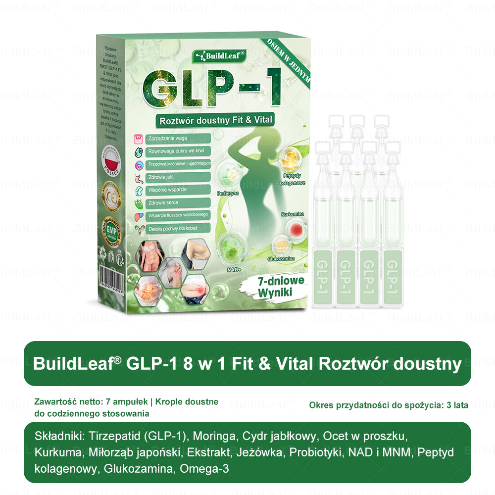 PL Oficjalny Sklep🥇 | BuildLeaf® GLP-1 8-in-1 Fit & Vital Soluzione Orale (Tylko raz dziennie, widoczne efekty już w 7 dni) ✅ Na otyłość, zdrowie sercowo-naczyniowe, cukrzycę, bezdech senny, zdrowie jelit, problemy stawowe i inne