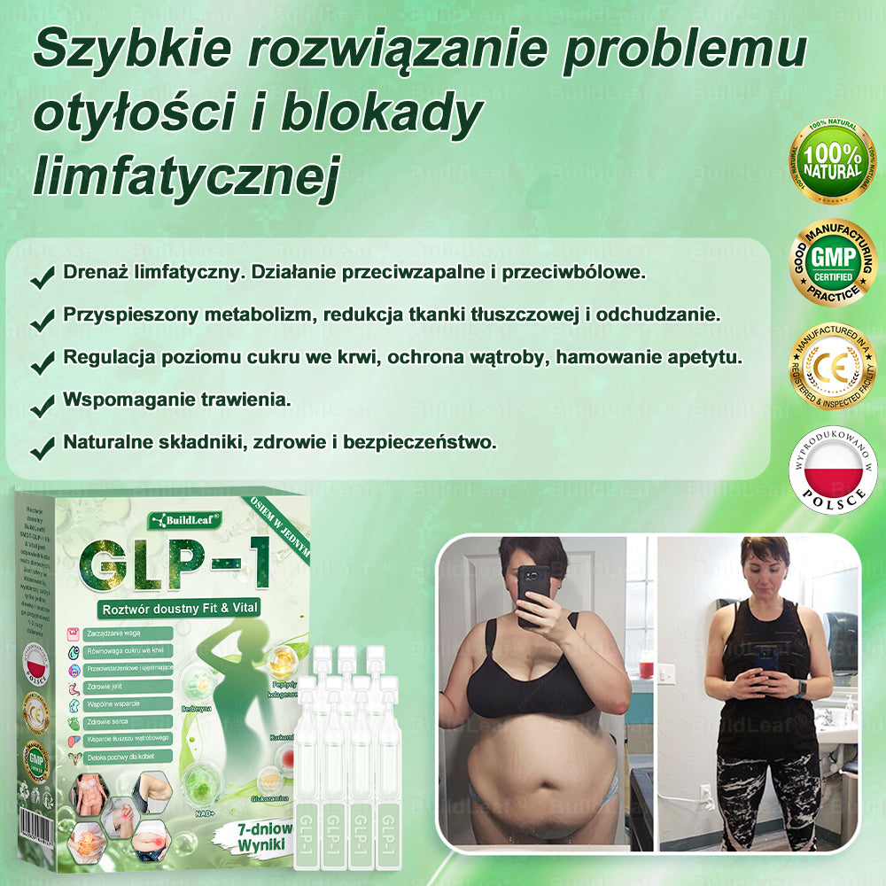 PL Oficjalny Sklep🥇 | BuildLeaf® GLP-1 8-in-1 Fit & Vital Soluzione Orale (Tylko raz dziennie, widoczne efekty już w 7 dni) ✅ Na otyłość, zdrowie sercowo-naczyniowe, cukrzycę, bezdech senny, zdrowie jelit, problemy stawowe i inne